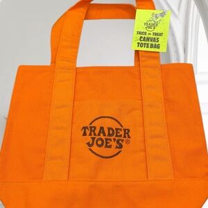 Trader Joe's Halloween Trick or Treat Orange Tote Bag